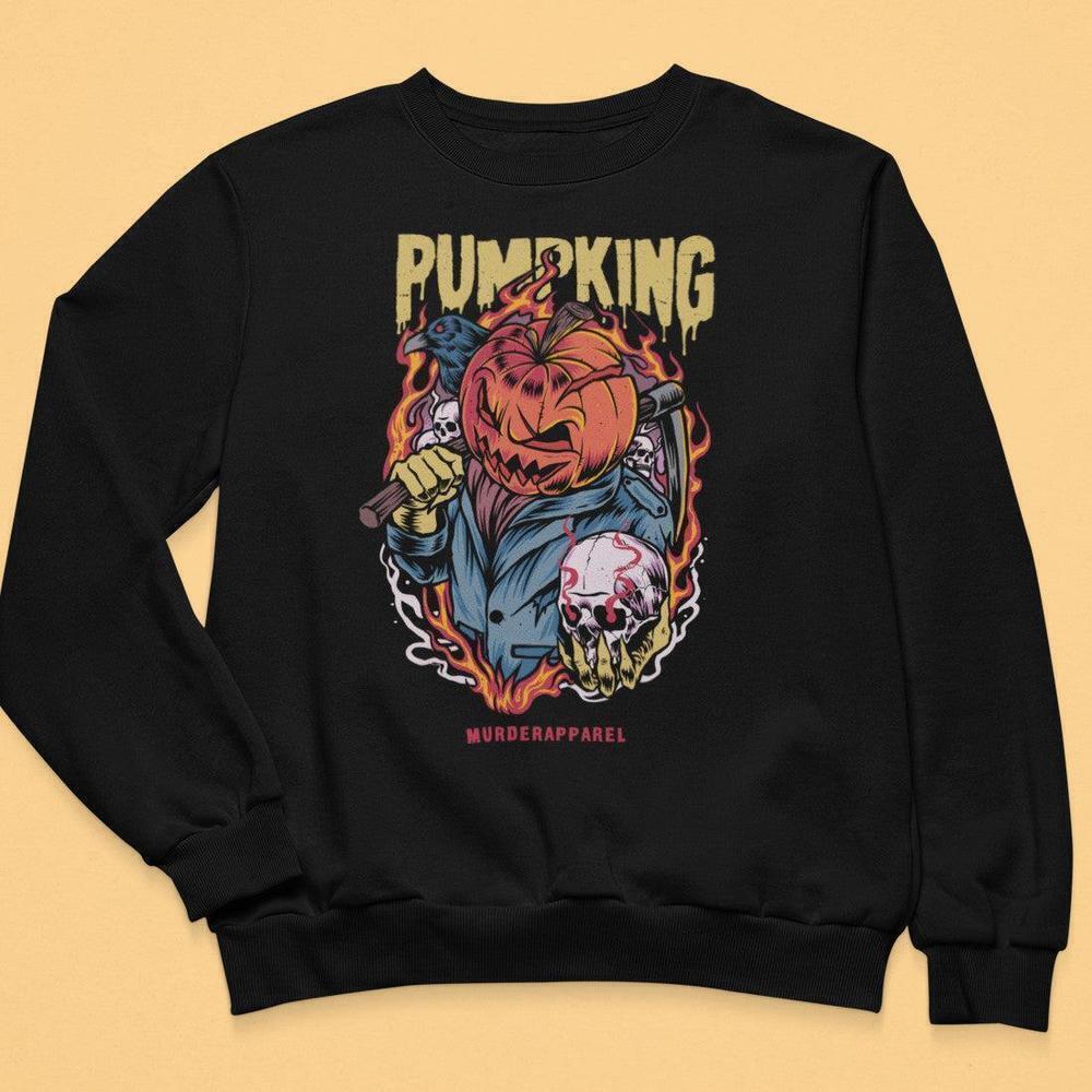 Pumpking Halloween Pumpkin Funny Holiday Graphic Cozy Unisex Sweatshirt